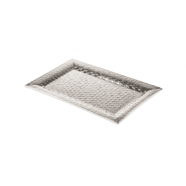 Hive Collection Rectangular Serving Tray Mirror/ Honeycomb Pattern 56 X 30.5 X 4.5cm, Stainless Steel (18-8)