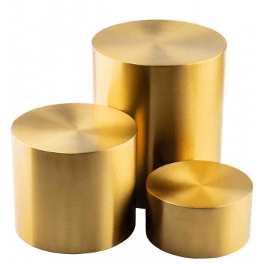 Nesting Round Riser Set Gold 20.5cm x 20.5cm x 23cm