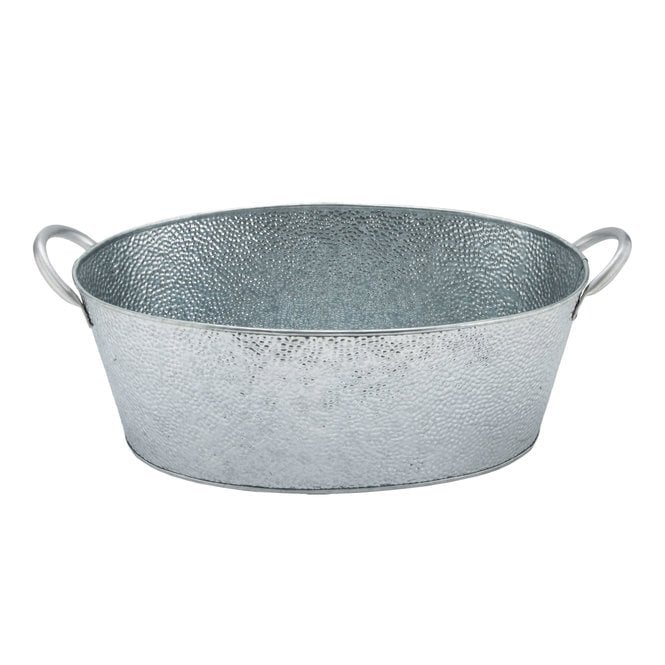 Tablecraft Oval Beverage Tub Galvanized Steel Pebbled Texture 23x13x7.50