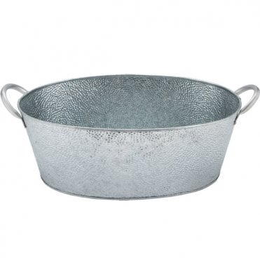 Oval Beverage Tub Galvanized Steel Pebbled Texture 23x13x7.50"