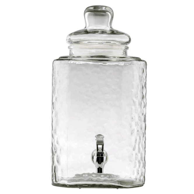 Tablecraft Square Pebbled Beverage Dispenser 9.5l - Liters Clear 20.5 X 25.5 X 40.5cm, Glass (Clear Soda Lime Glass) Textured Glass, Cash & Carry