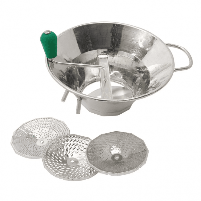 Tellier Mouli Tinned S3 Mill, Complete With 3 Sieves (1.5mm, 2.5mm, 4mm)