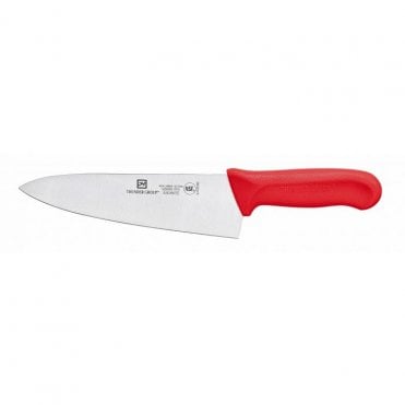 Chef's Knife, 8" Blade, Red Polypropylene Handles