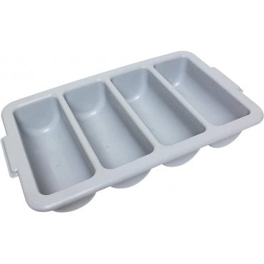 Cutlery Tray 4 Part Grey Plastic 53x32x10cm / 21x13x4"