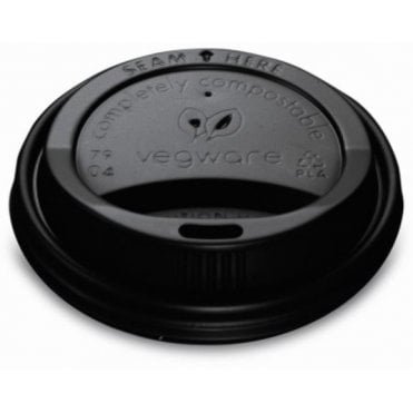 Black Hot Cup Lid 79mm - Fits 8oz Hot Cup (Box Of 1000)