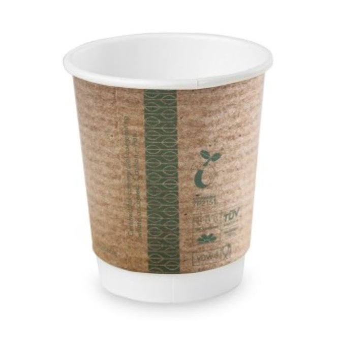Vegware  Brown Double Wall Cup - 8oz (Box Of 500)
