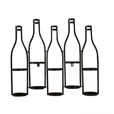 Wall Mounted Bottle Shape Wine Rack - 5 Bottles
