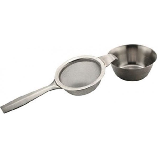 Zodiac Long Handle Tea Strainer (w/ Drip Bowl)